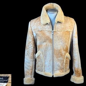 Vintage Crop SHEARLING Rancher Cream Coat / L XL